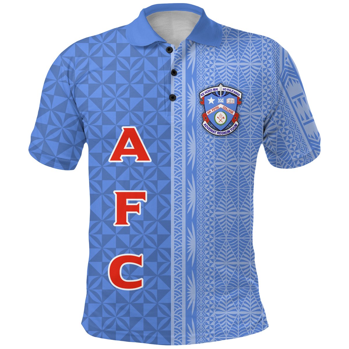 Tonga Apifo'ou College Polo Shirt - Tongan Tribal -