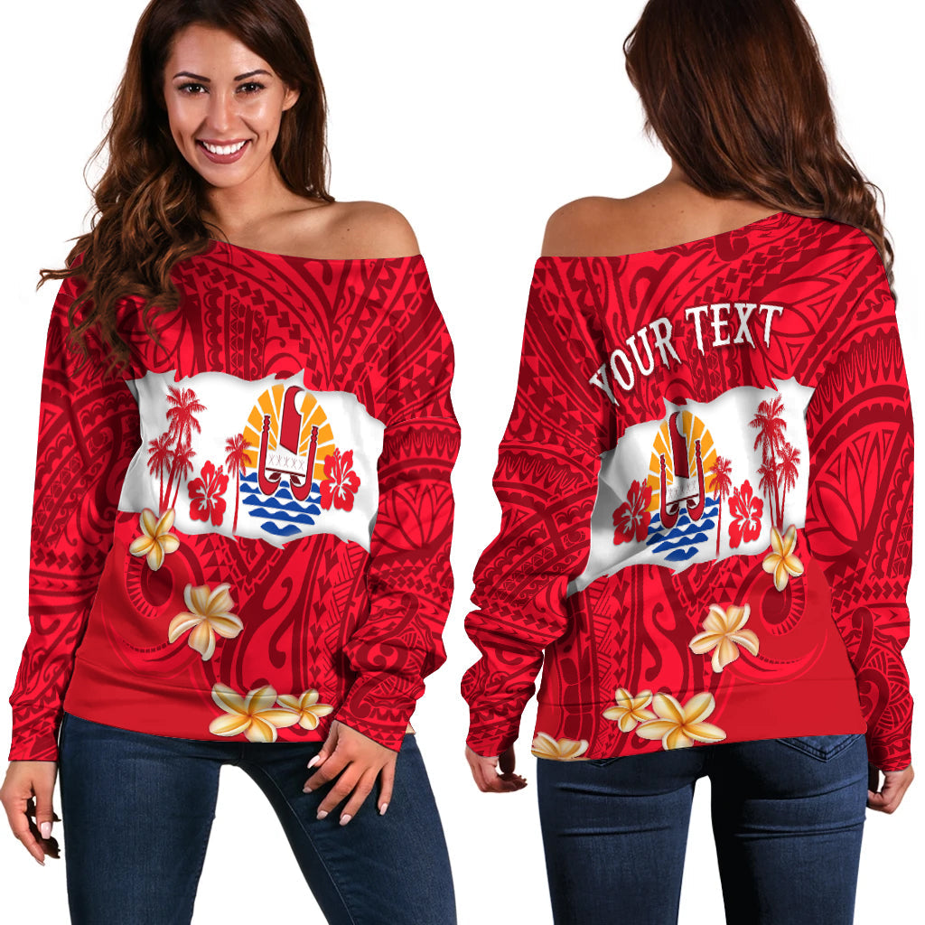 (Custom Personalised) Tahiti Polynesian Off Shoulder Sweater Mythical Destination