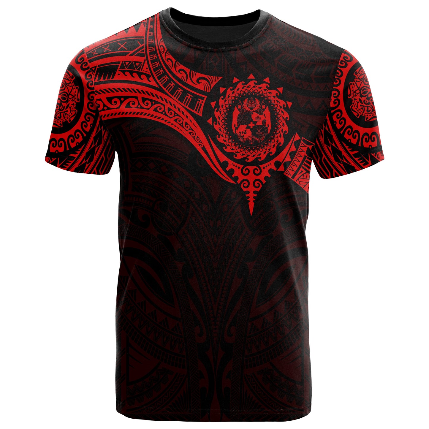 Tonga Polynesian T - Shirt - Full Color Heart Shield
