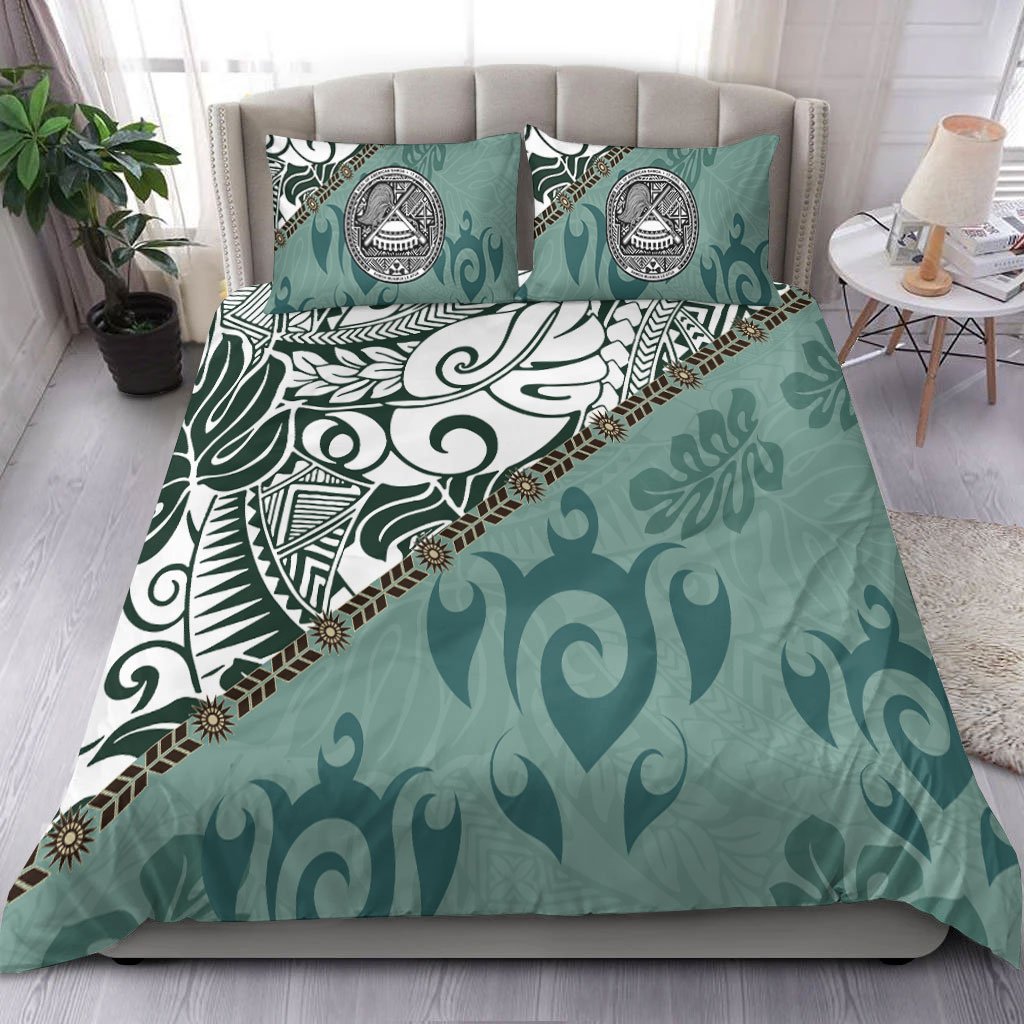 American Samoa Bedding Set Leaves And Turtles
