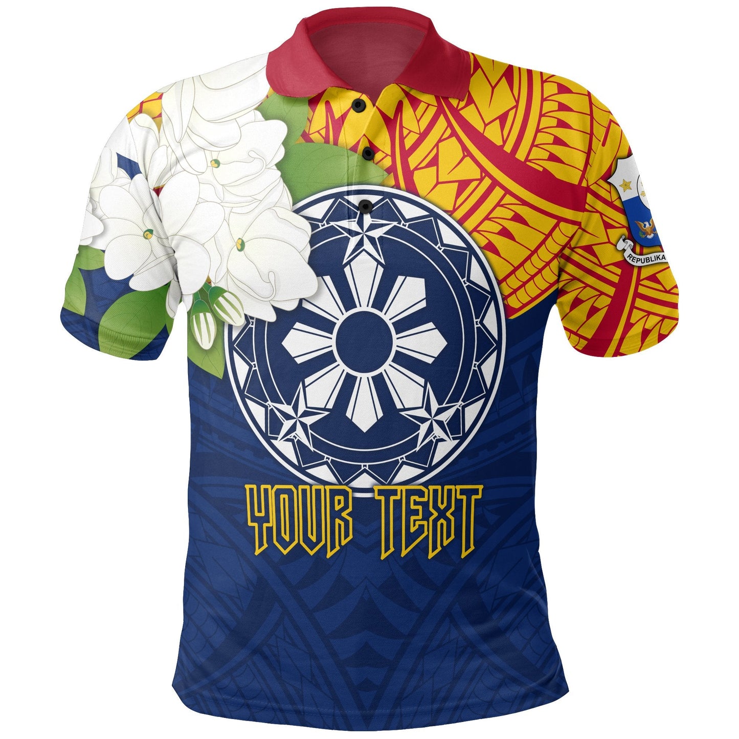 The Philippines Personalised Polo - Filipino Sampaguita