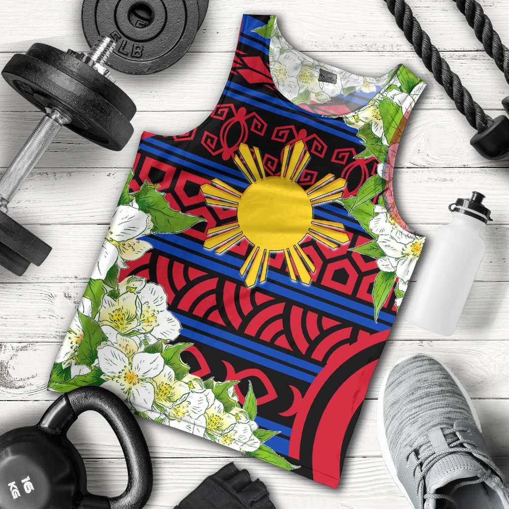 Philippines Men Tank Top Jasmine Flower Style
