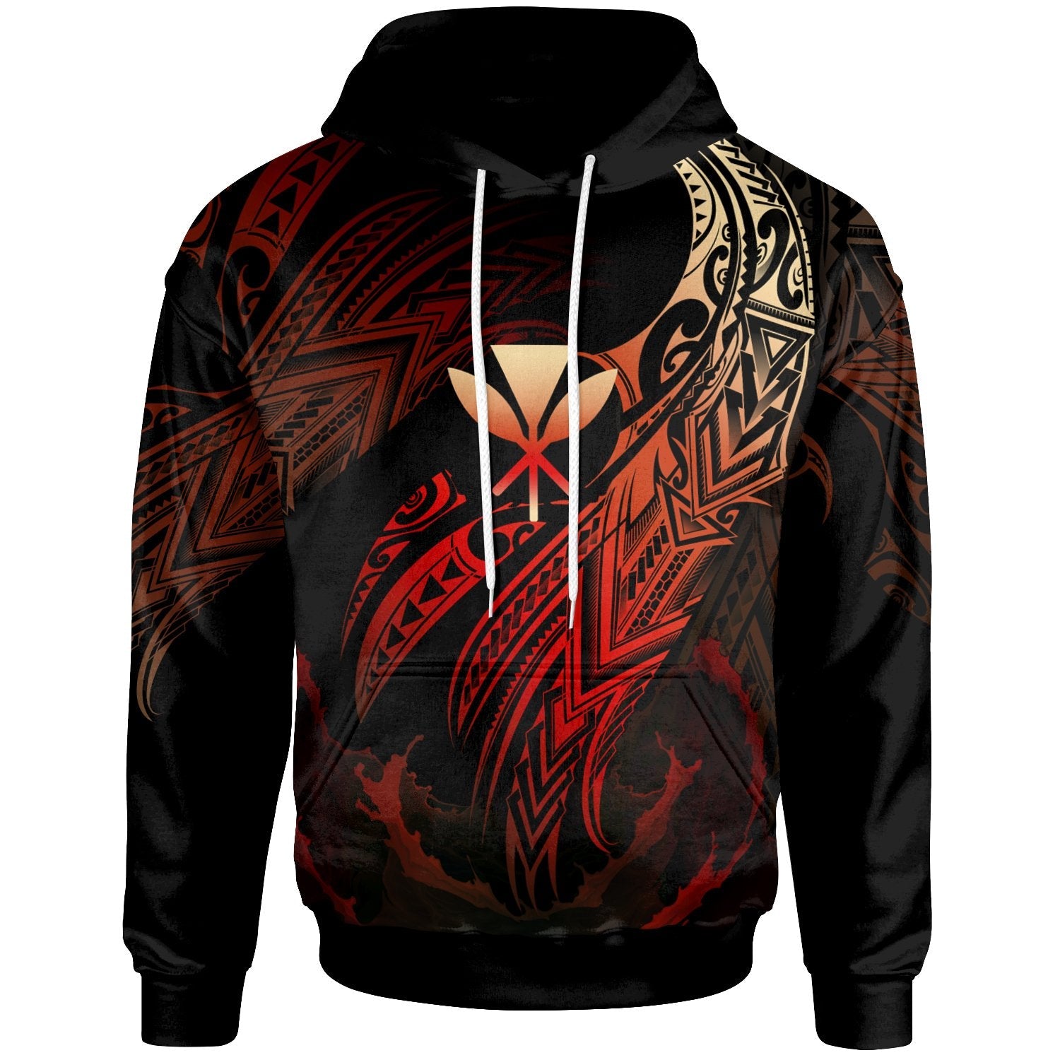 Hawaii Kanaka Maoli Polynesian Hoodie Legend Red Version