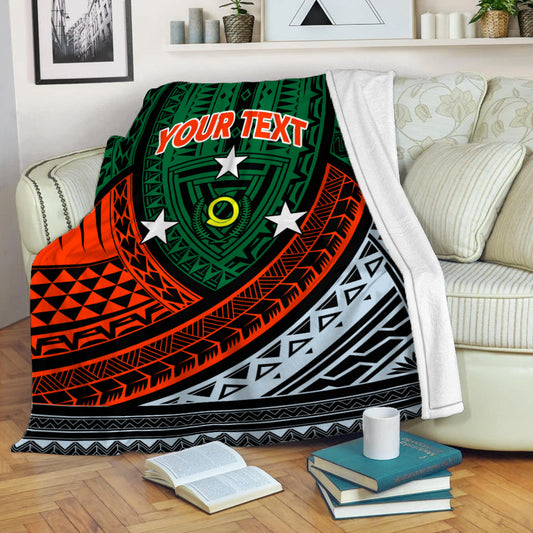 Custom Personalised Vanuatu Penama Province Tribal Pattern Blanket