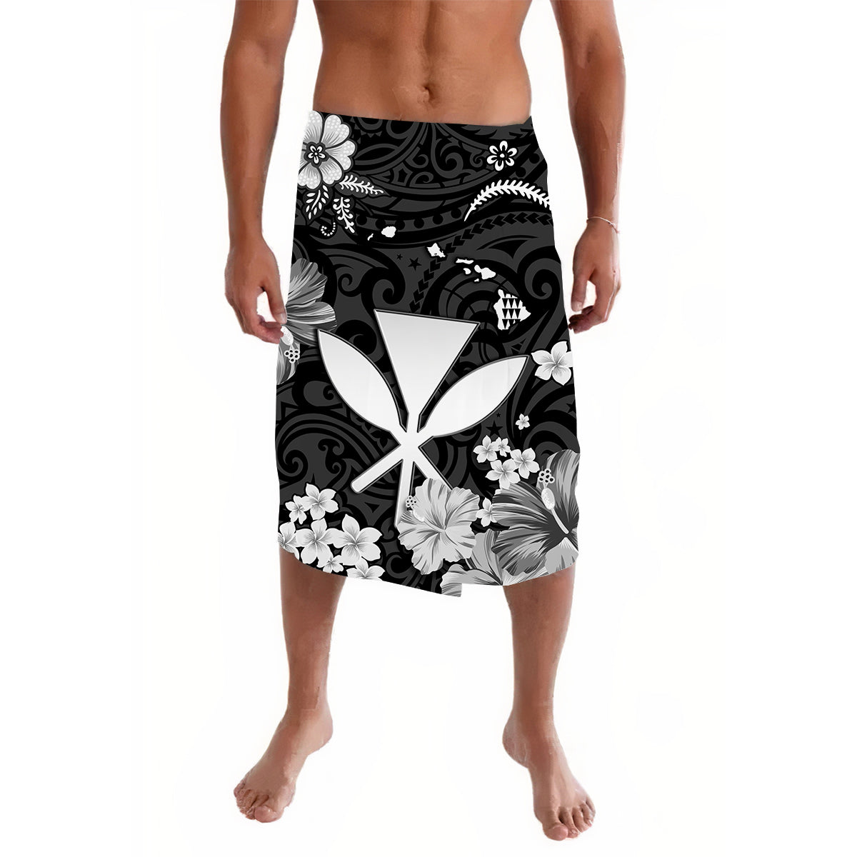 Hawaii Lavalava Polynesia Black Kanaka Maoli