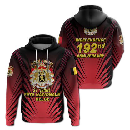 Belgium Independence Day Hoodie Coat Of Arms