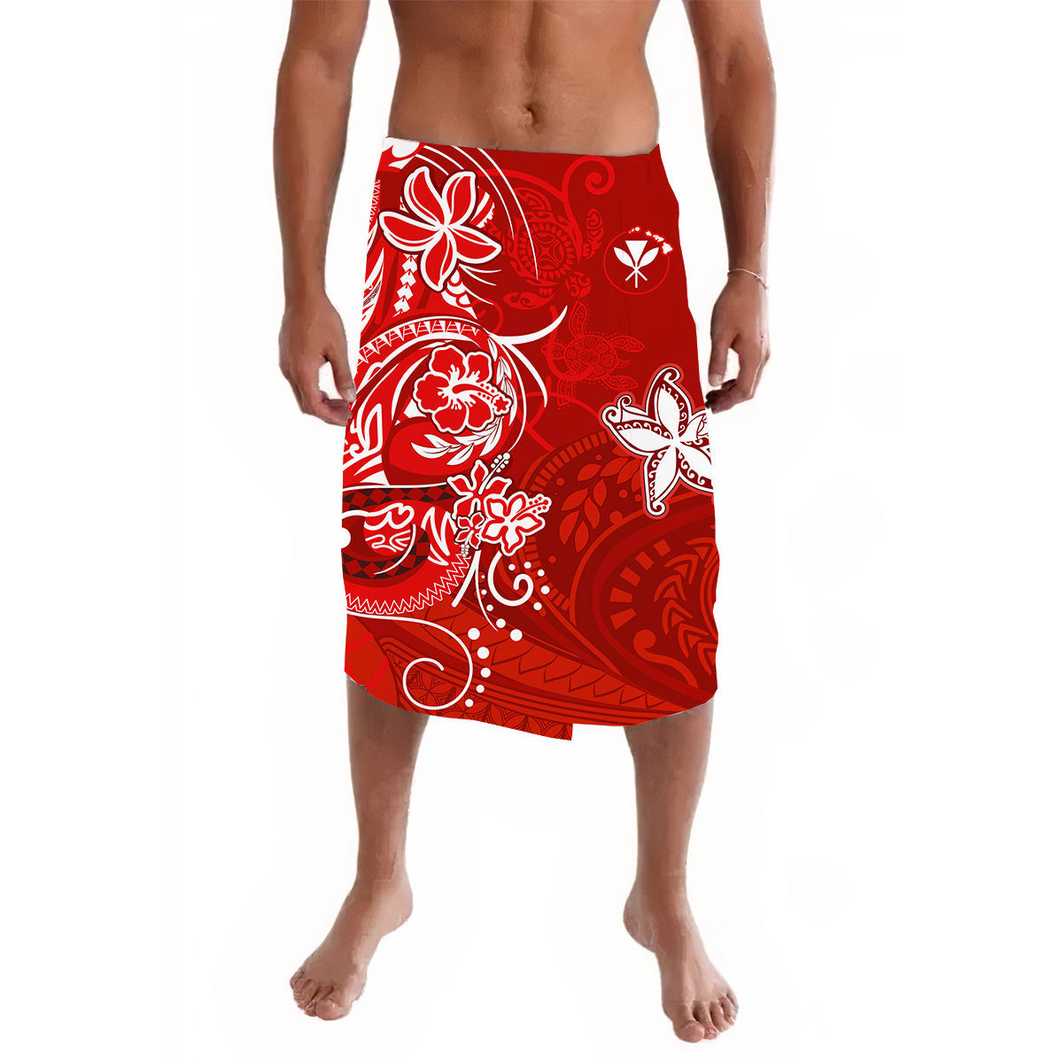 Hawaii Lavalava Polynesia Red Sea Turtle Honu and Map