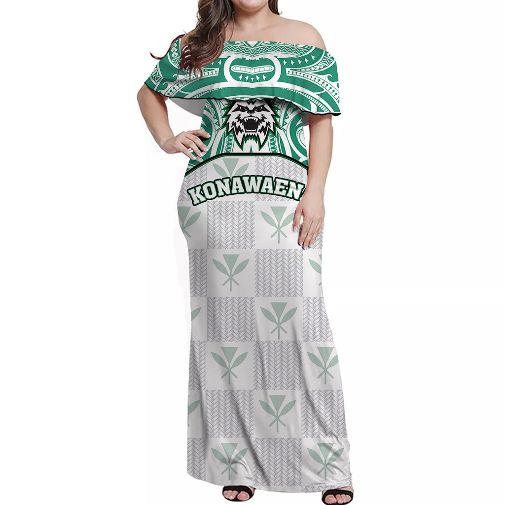 Hawaii Kanaka Konawaena High School Off Shoulder Long Dress