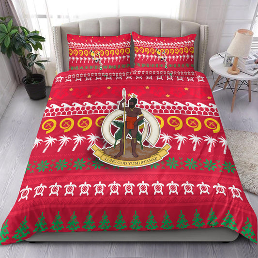 Vanuatu Christmas Bedding Set Ugly Christmas