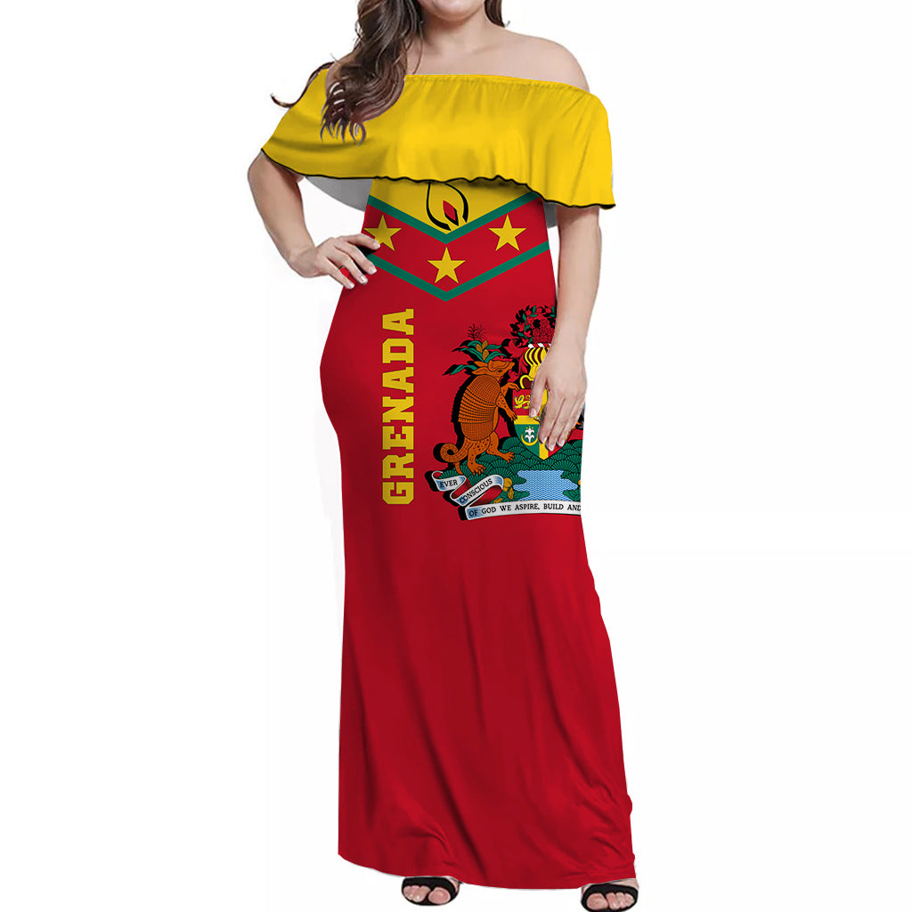 Grenada Off Shoulder Long Dress Proud Grenadian