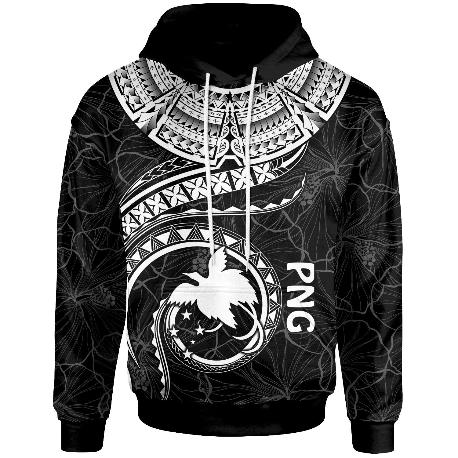 Papua New Guinea Polynesian Hoodie Papua New Guinea Waves White