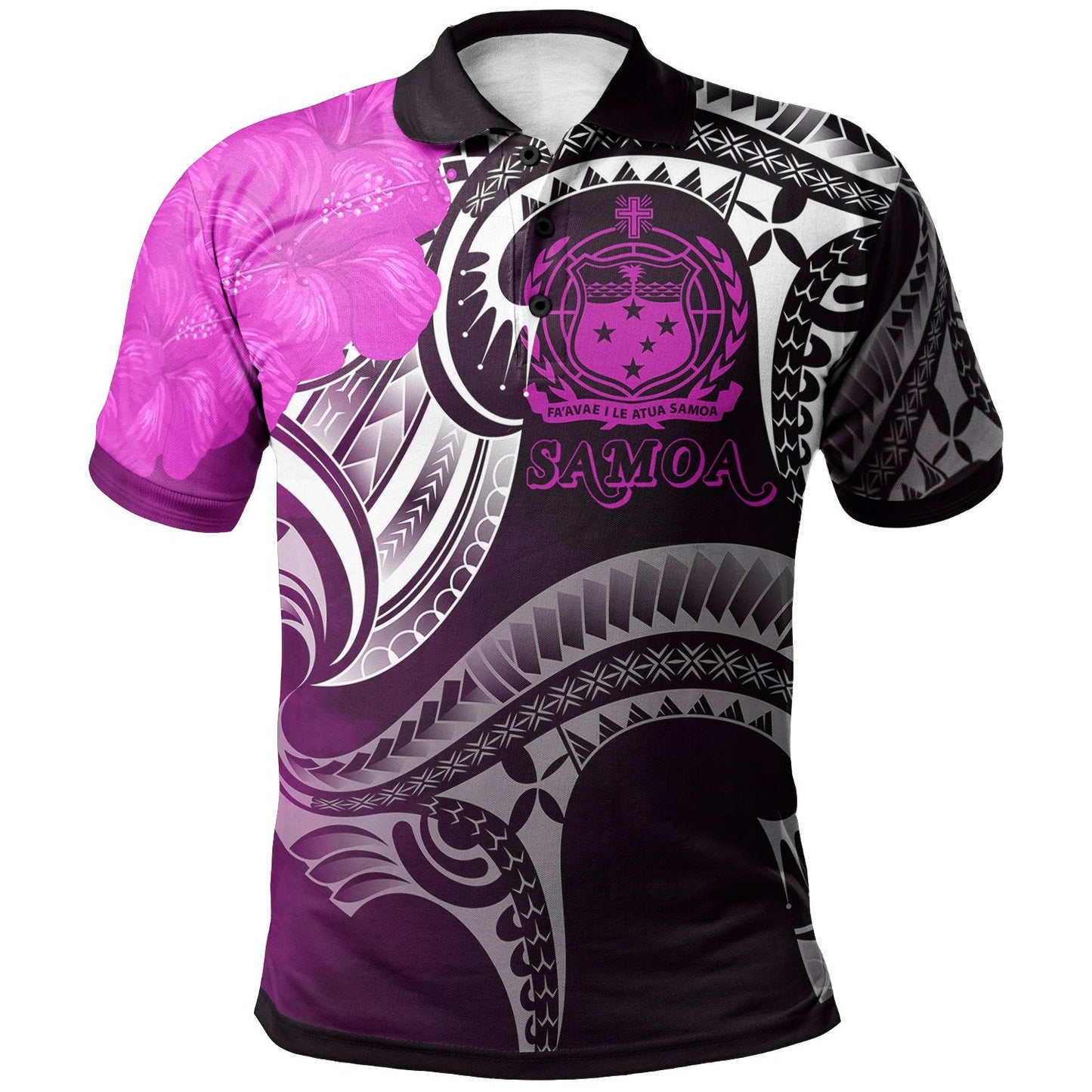 Samoa Polo Shirt - Samoa Seal Wave Style Pink