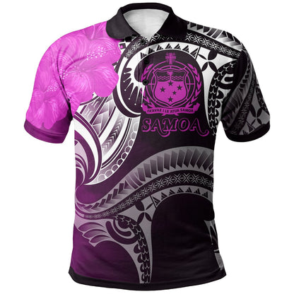 Samoa Polo Shirt - Samoa Seal Wave Style Pink