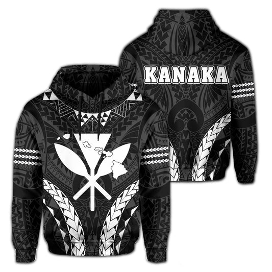 Polynesian Kakau Kanaka Map Hawaii Hoodie Sport Style Version 2.0 White
