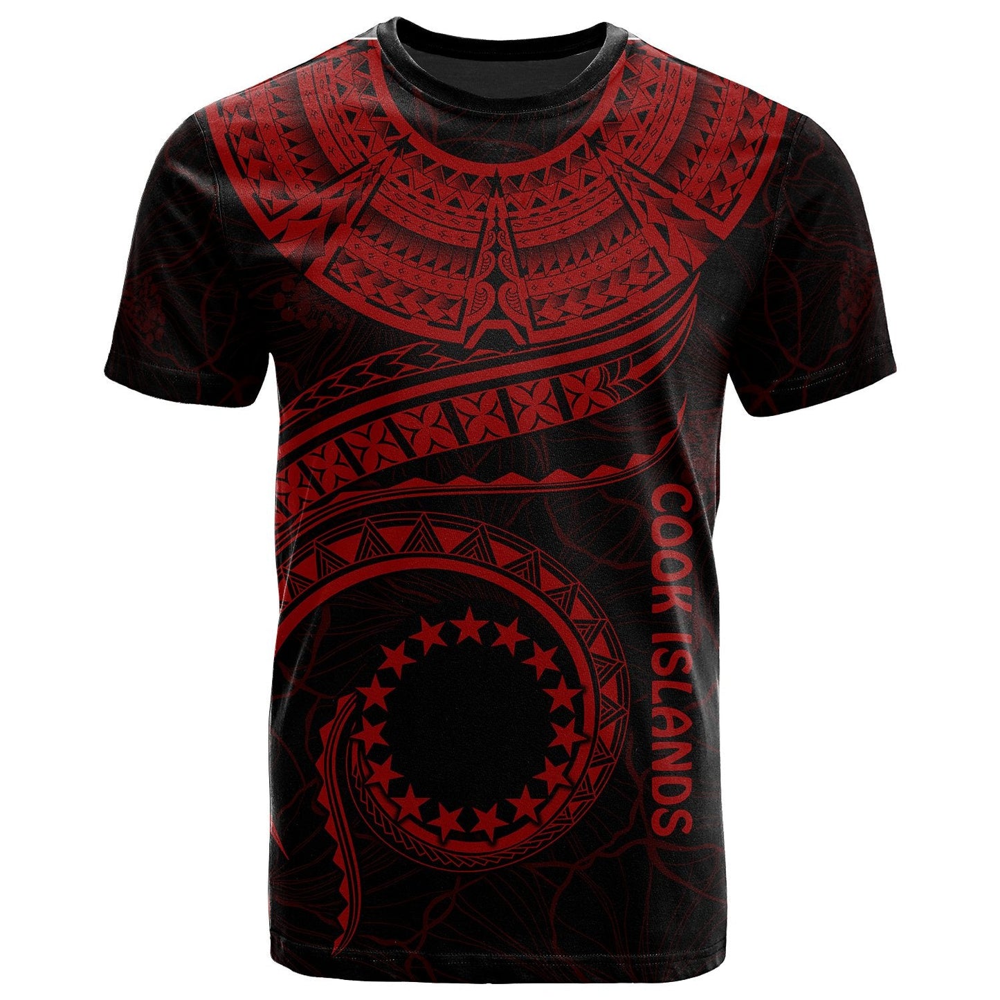 Cook Islands Polynesian T-shirt Cook Islands Waves Red 
