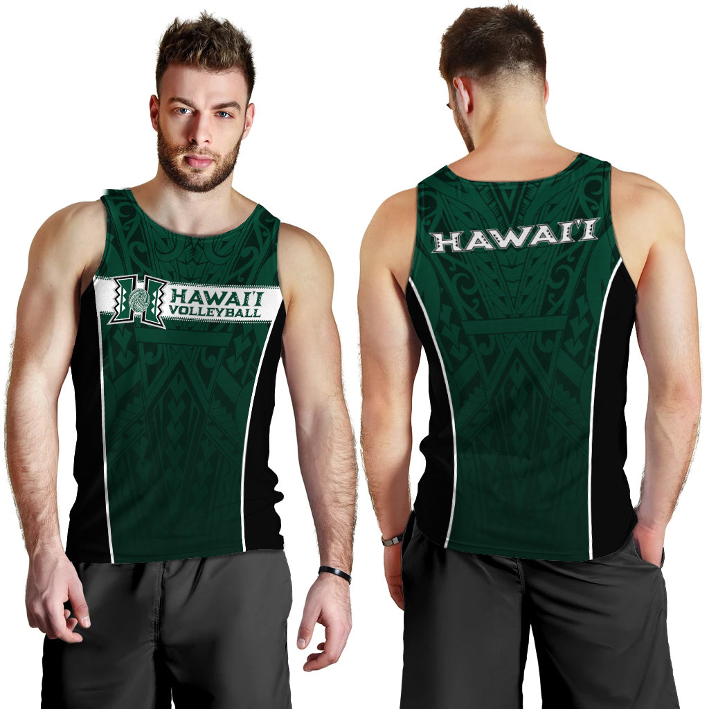 Hawaii Volleyball Green Warrior Men Tank Top