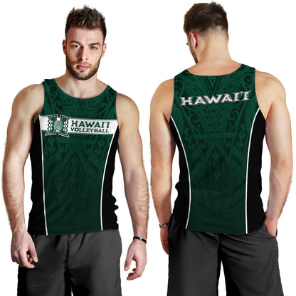 Hawaii Volleyball Green Warrior Men Tank Top