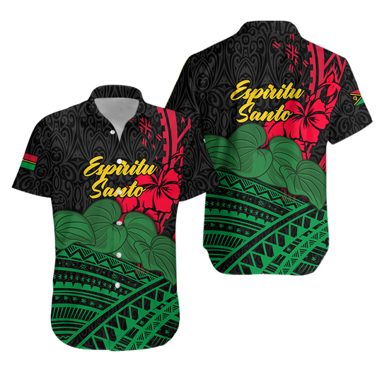 Vanuatu Espiritu Santo Hawaiian Shirt - Kava With Hibiscus -