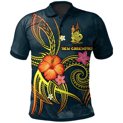 New Caledonia Polynesian Polo Shirt - Legend of New Caledonia Blue