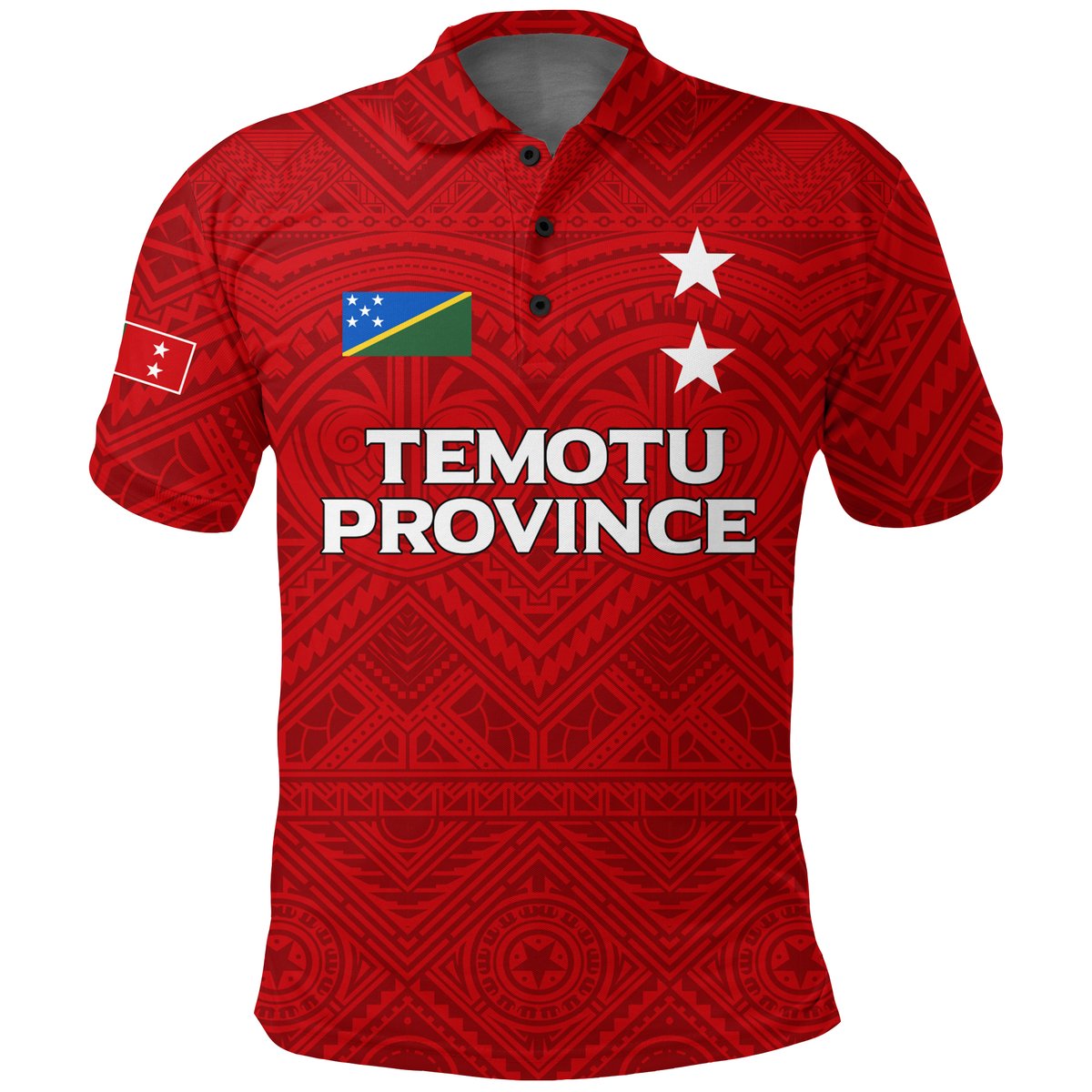Solomon Islands Temotu Province Polo Shirt - Tribal Pattern -