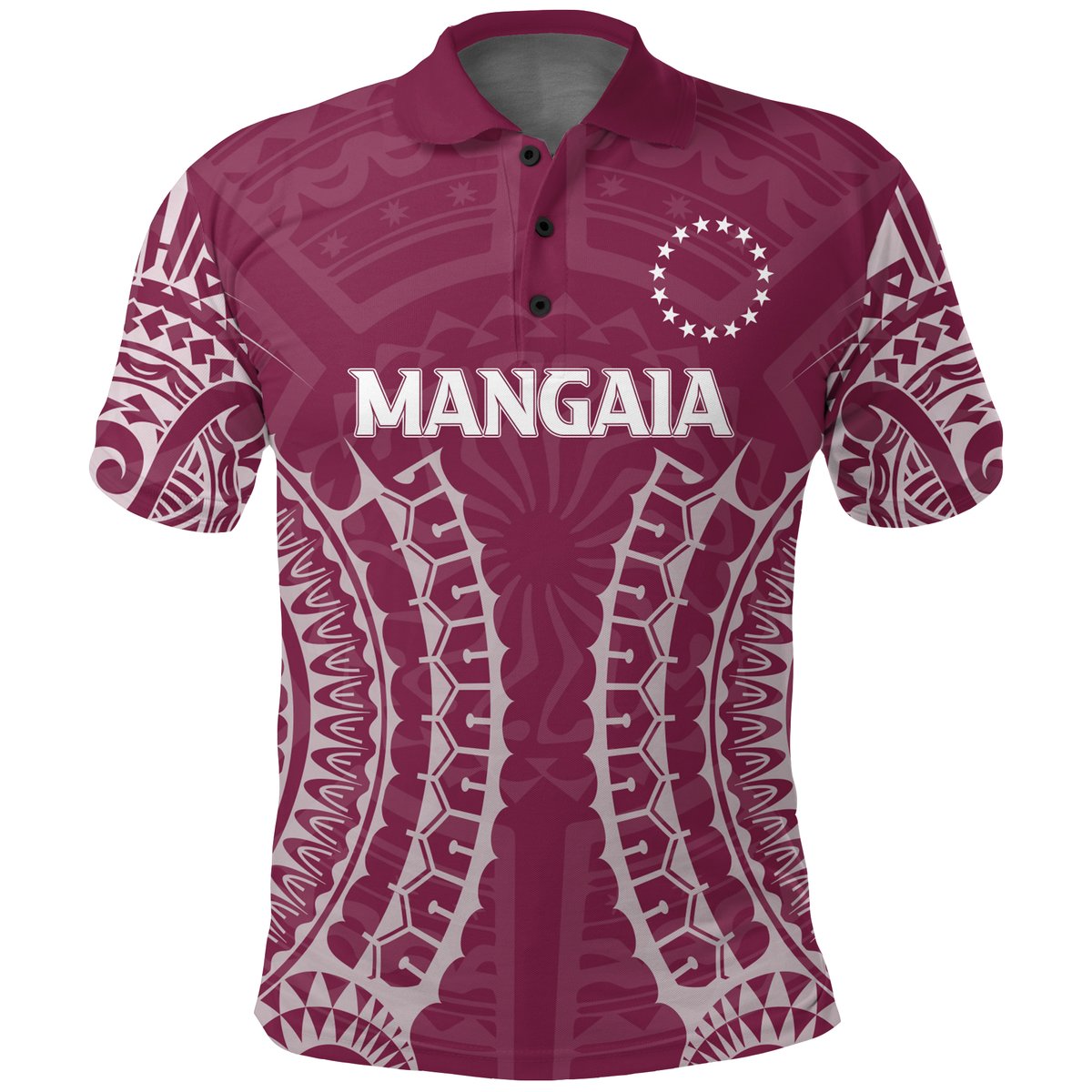 Cook Islands Mangaia Polo Shirt - Tribal Pattern