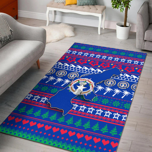 Northern Mariana Islands Christmas Area Rug Ugly Christmas