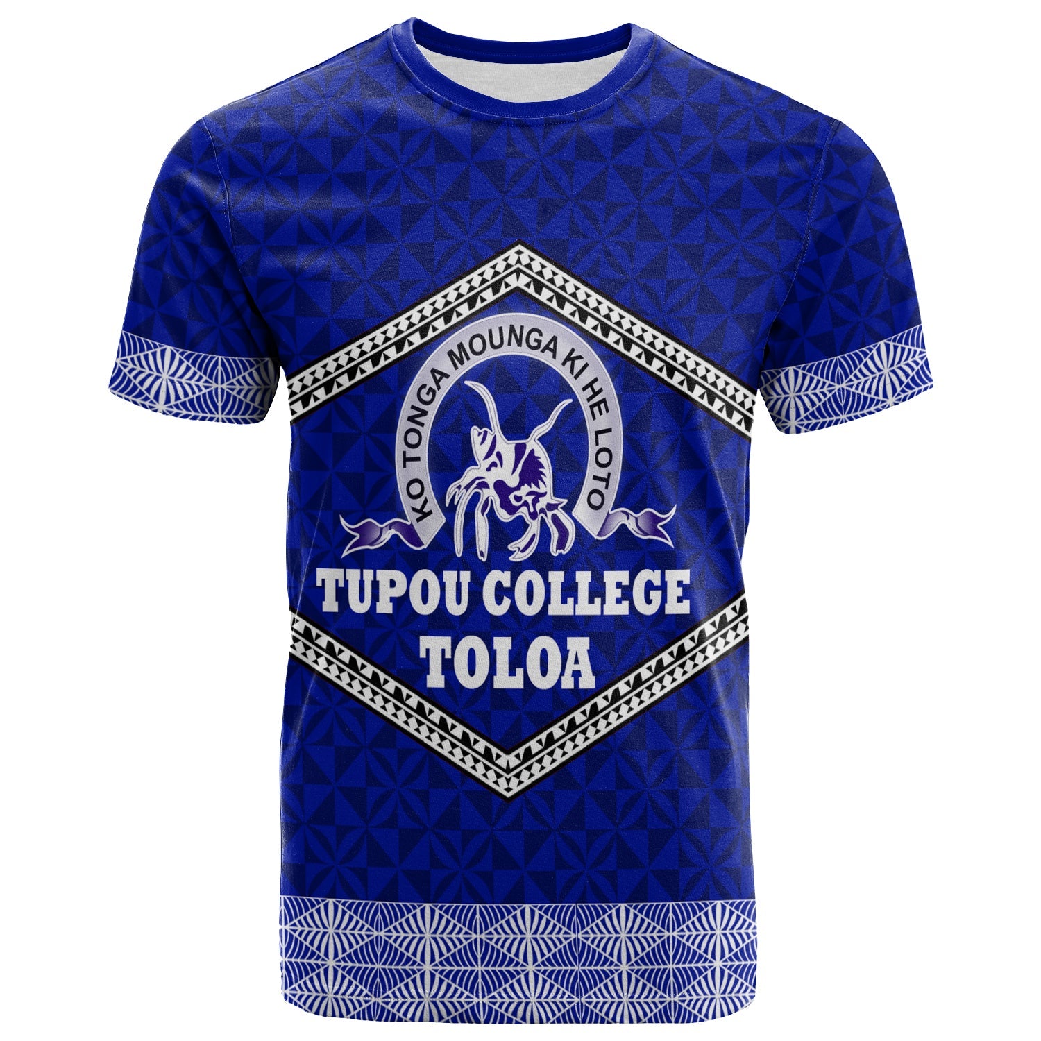Tonga Tupou College Toloa T Shirt - Ngatu Pattern -