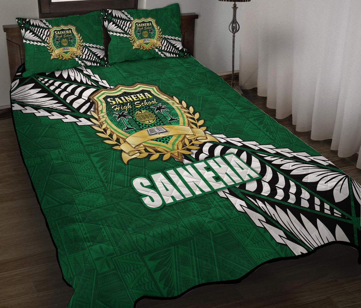 Tonga Saineha High School Tongan Patterns Quilt Bed Set