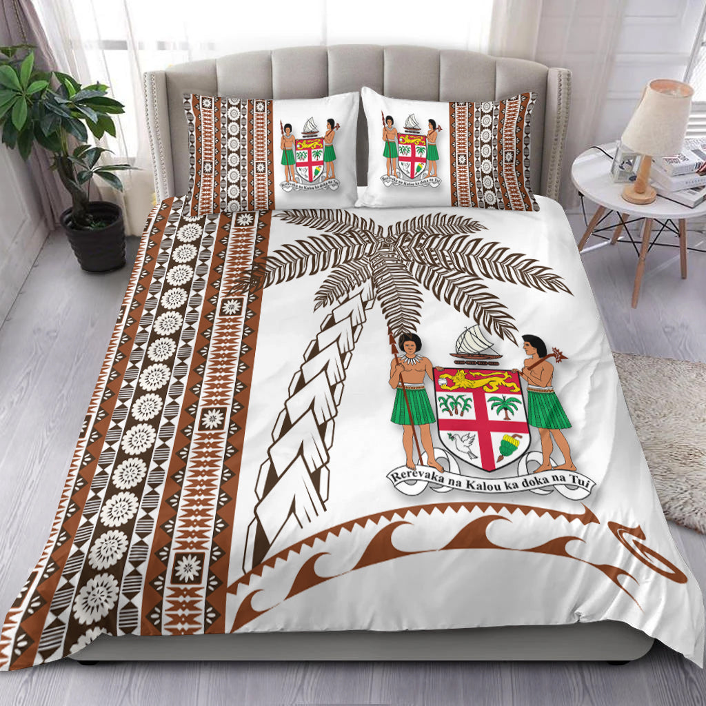 Fiji Bedding Set Tapa Pattern With Coconut Tree
