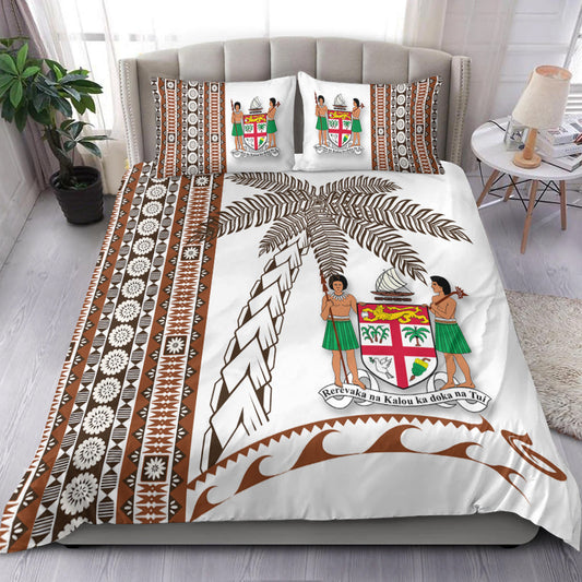 Fiji Bedding Set Tapa Pattern With Coconut Tree