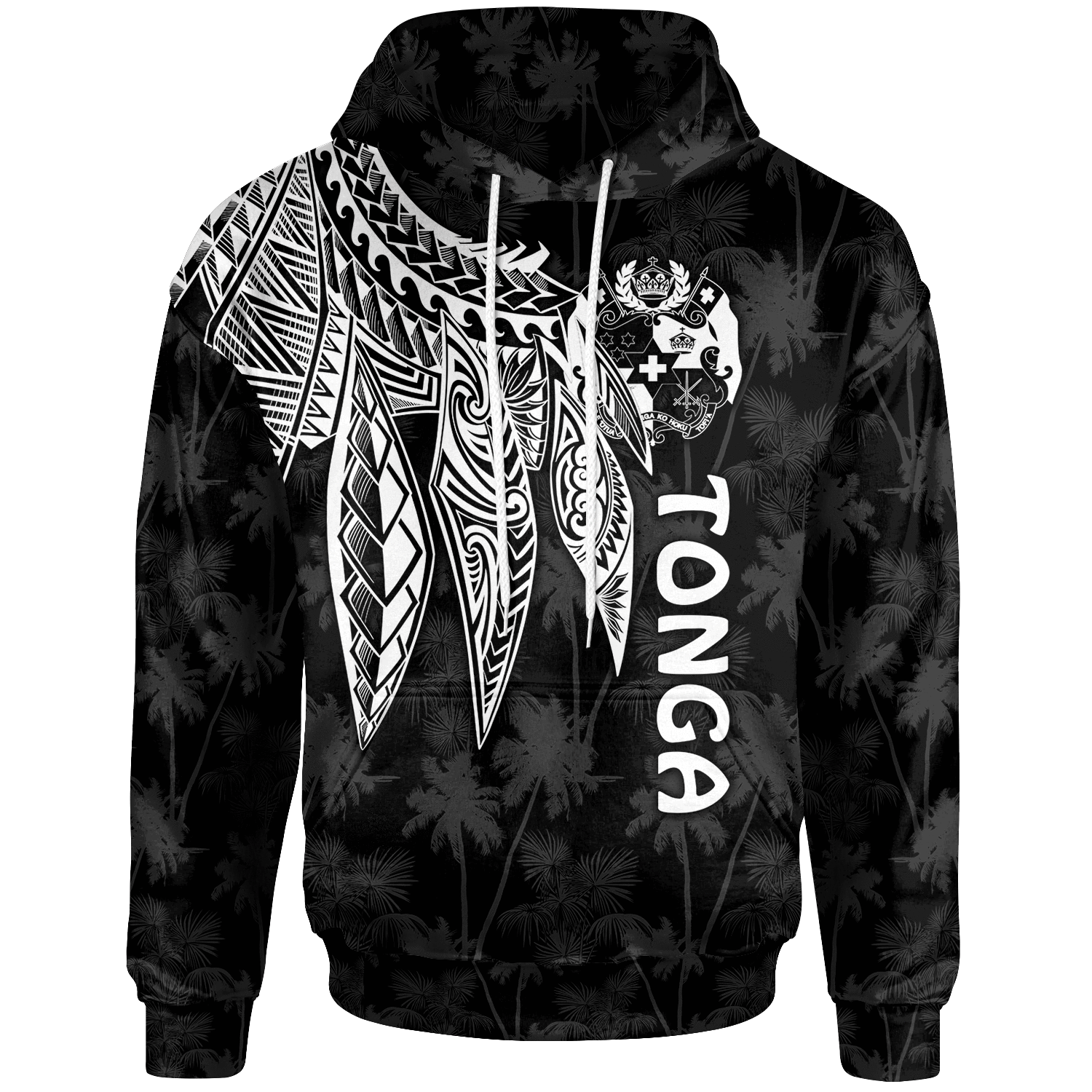 Tonga Hoodie Polynesian Wings (White)