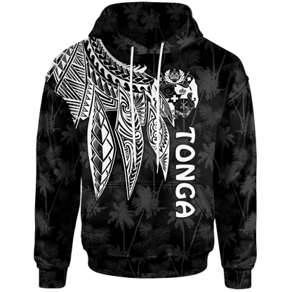 Tonga Hoodie Polynesian Wings (White)