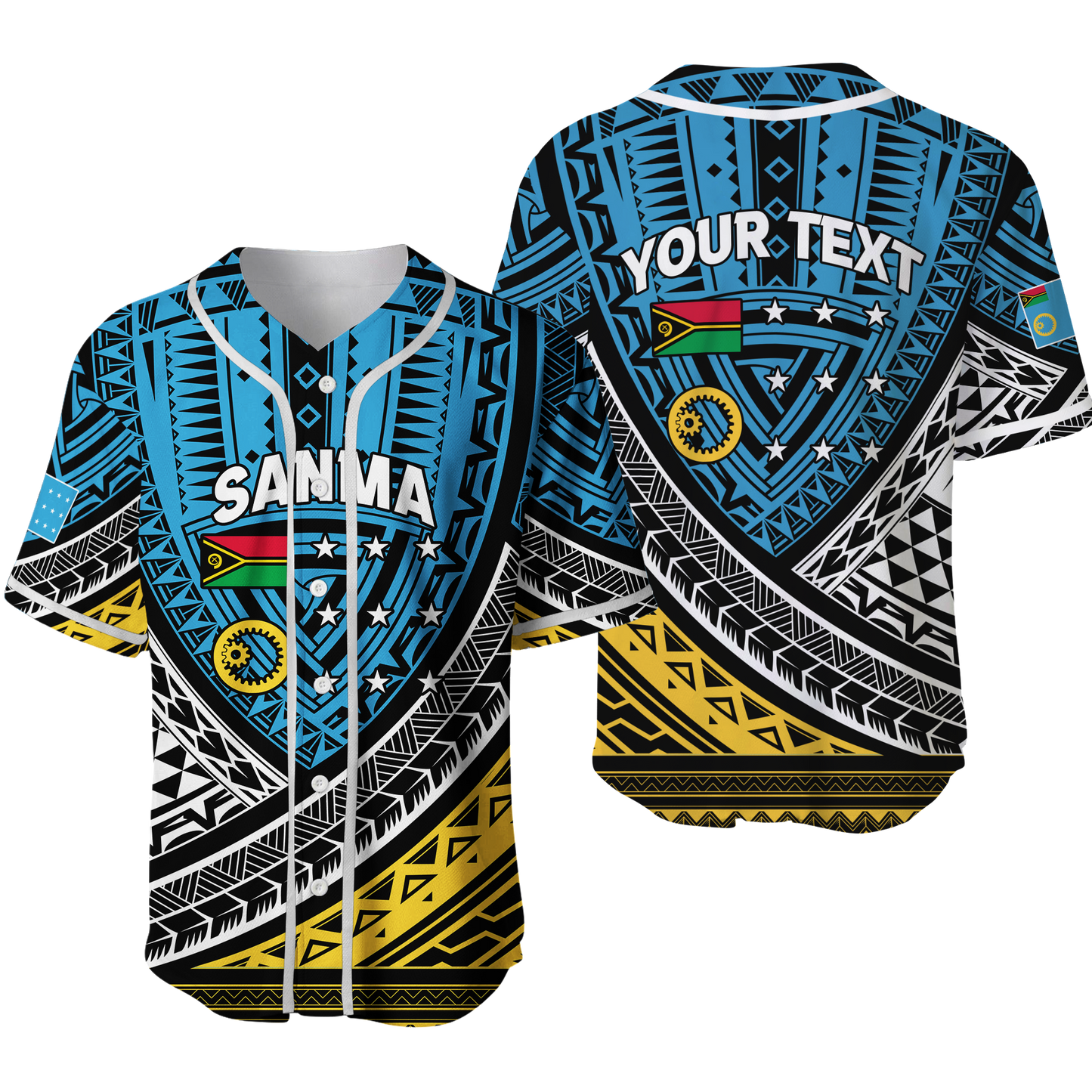 (Custom Personalised) Vanuatu Sanma Province Tribal Pattern Baseball Jersey
