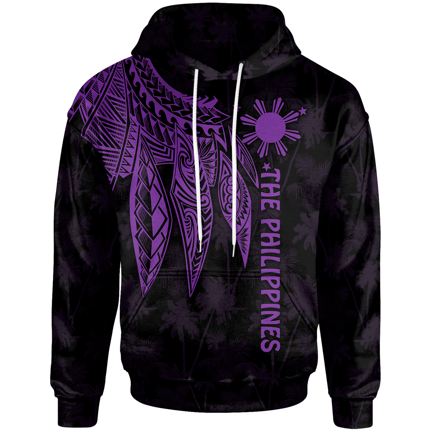 The Philippines Hoodie Polynesian Wings Purple