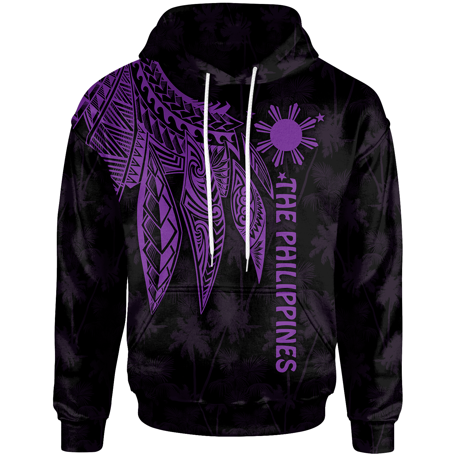 The Philippines Hoodie Polynesian Wings Purple