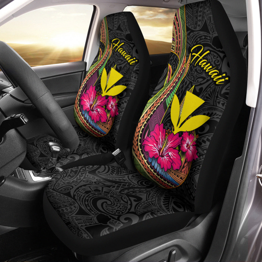 Hawaii Polynesian Fish Hook Hibiscus Car seat Covers