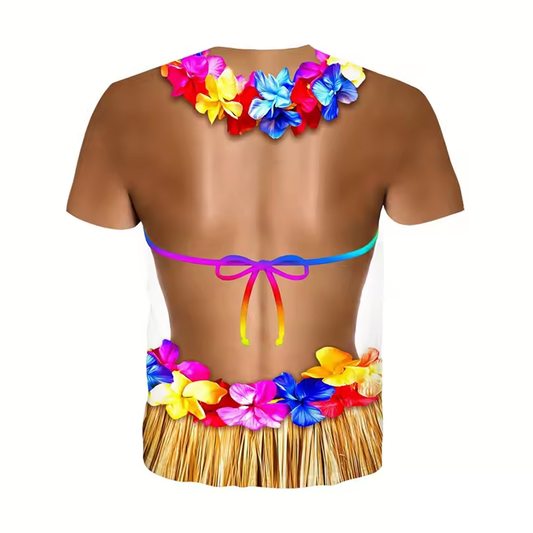 Funny HawaiI Shirt Hawaii Flower Necklace T Shirt For Women