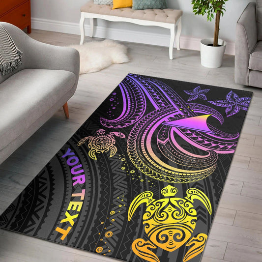 Tokelau Custom Personalised Area Rug Pink Turtle