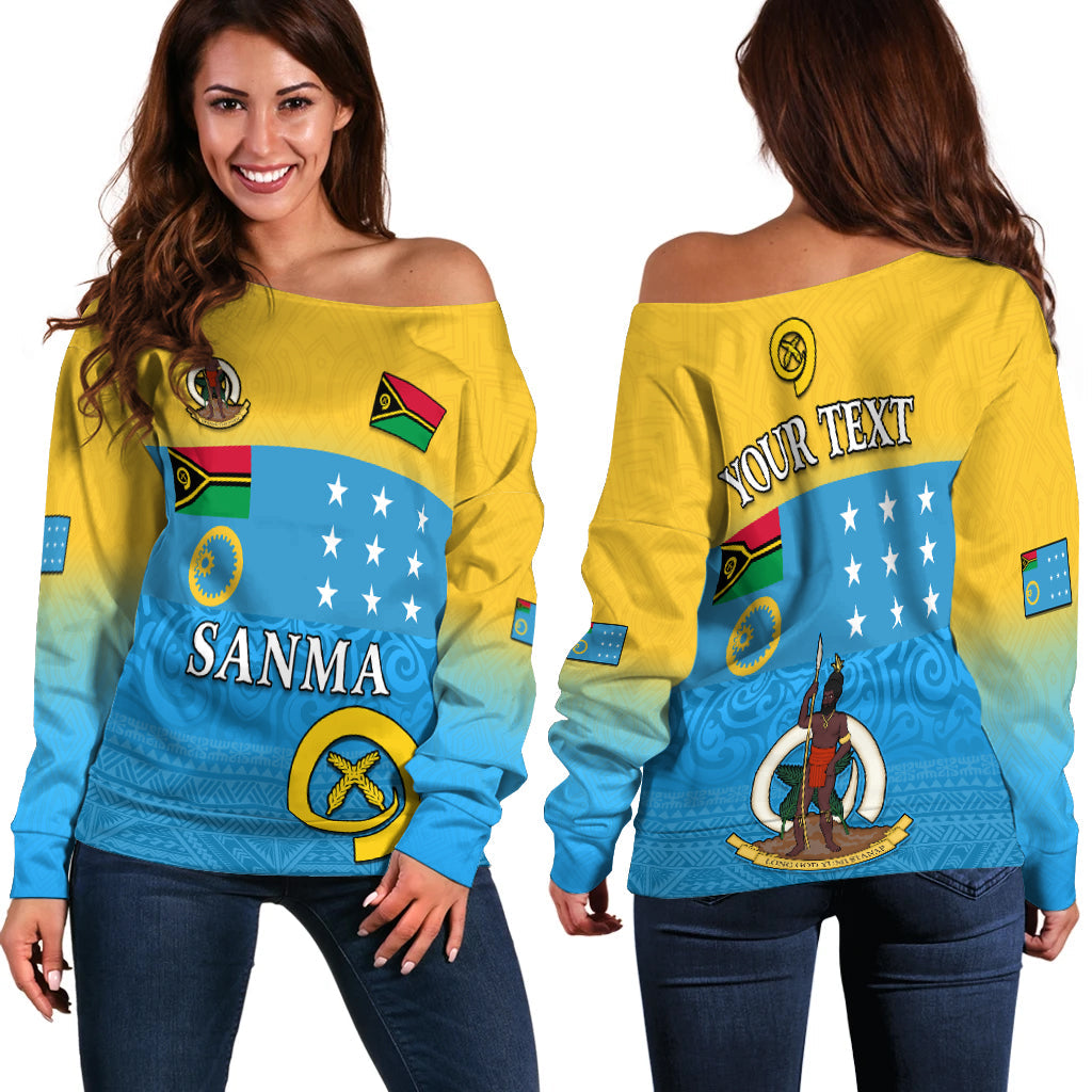 (Custom Personalised) Sanma Province Off Shoulder Sweater Vanuatu Proud