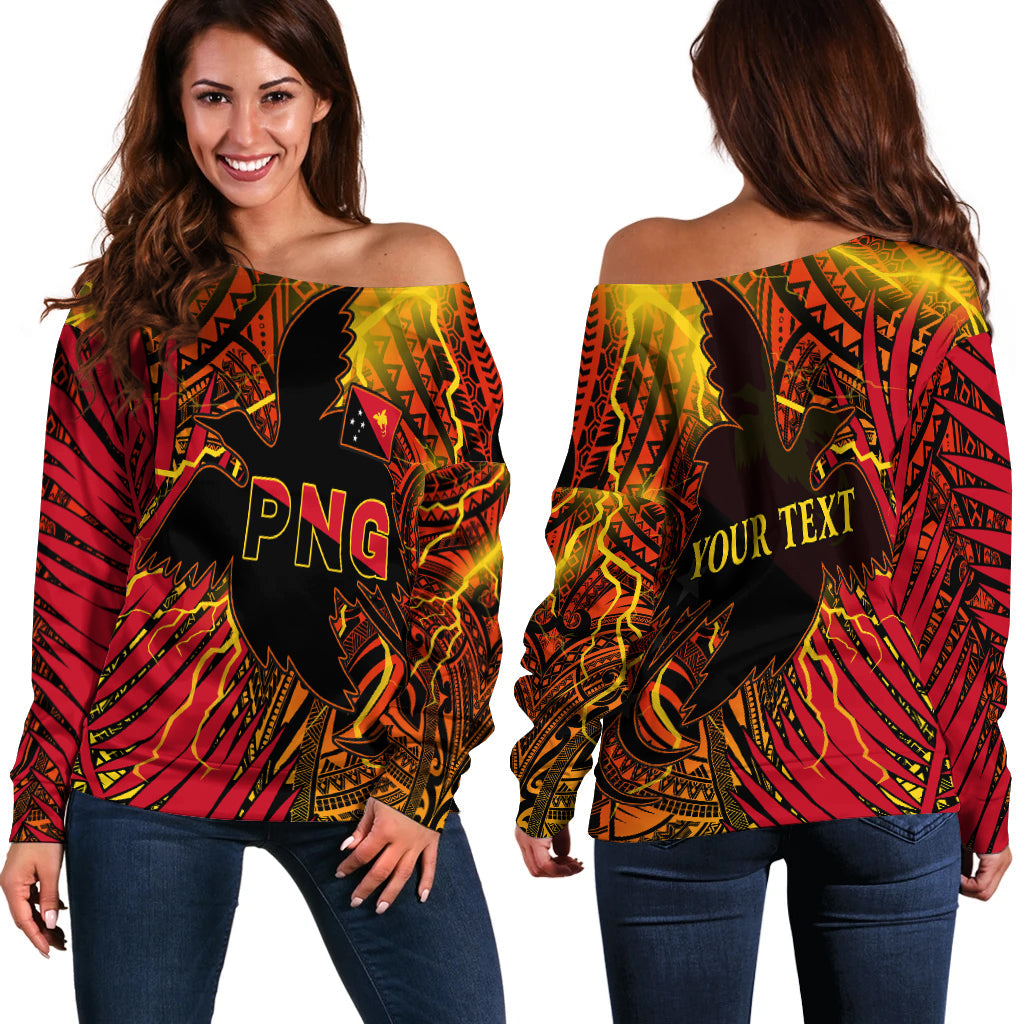 (Custom Personalised) Papua New Guinea Off Shoulder Sweater Style Stalwart Polynesian