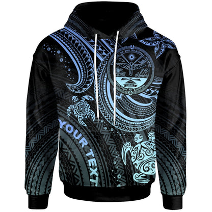 Marshall Islands Hoodie Coat Of Arm with Blue Turtle