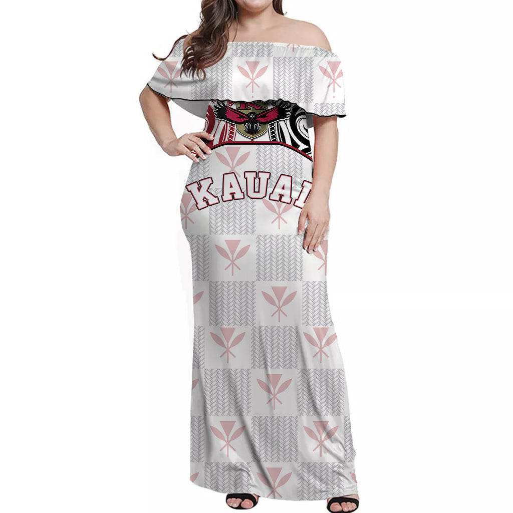 Hawaii Kanaka Kauai High School Off Shoulder Long Dress