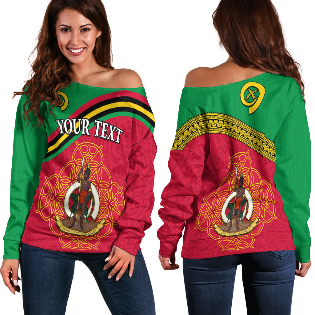 (Custom Personalised) Vanuatu Off Shoulder Sweater Pattern Sand Drawing