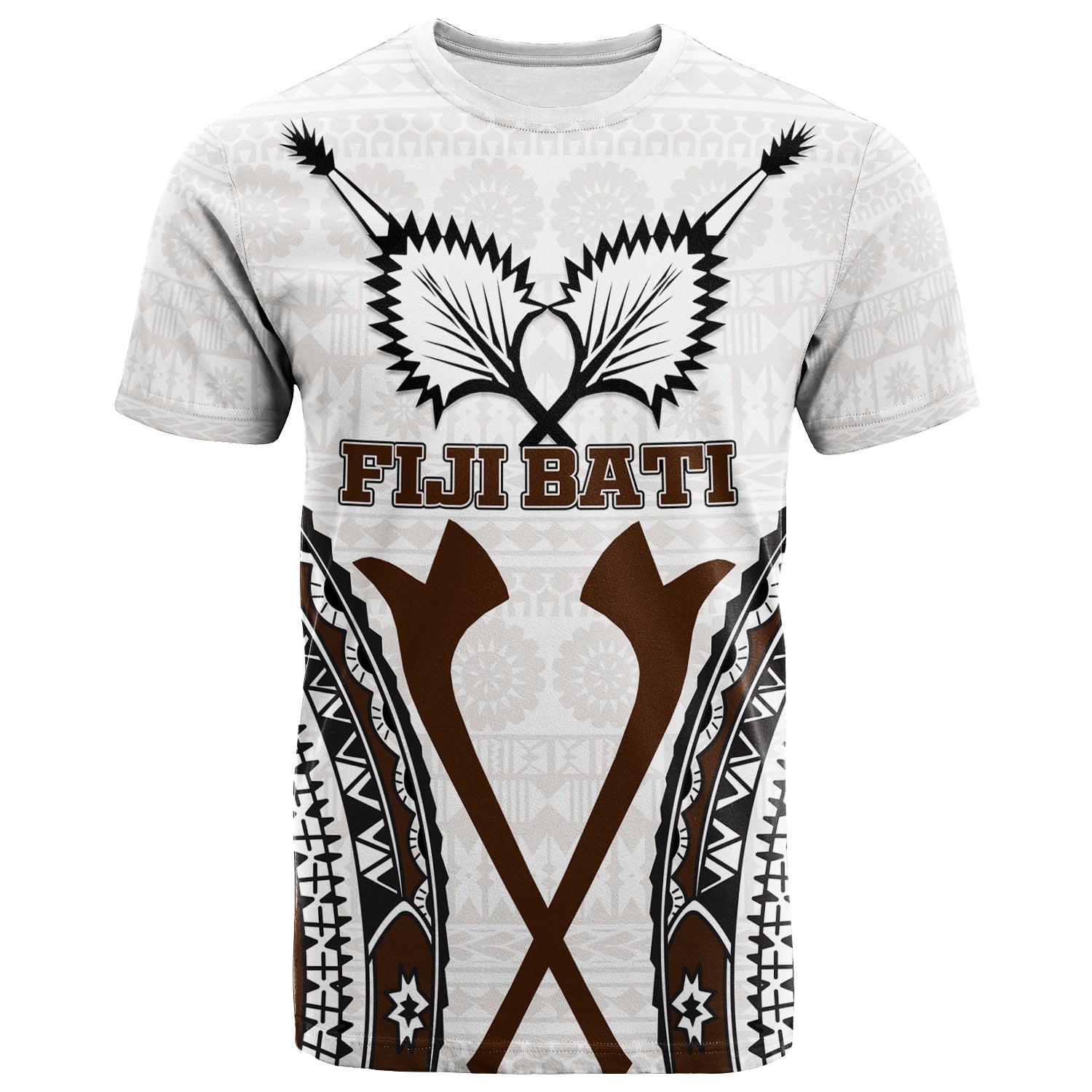 Fiji Bati Tapa Pattern T Shirt 2