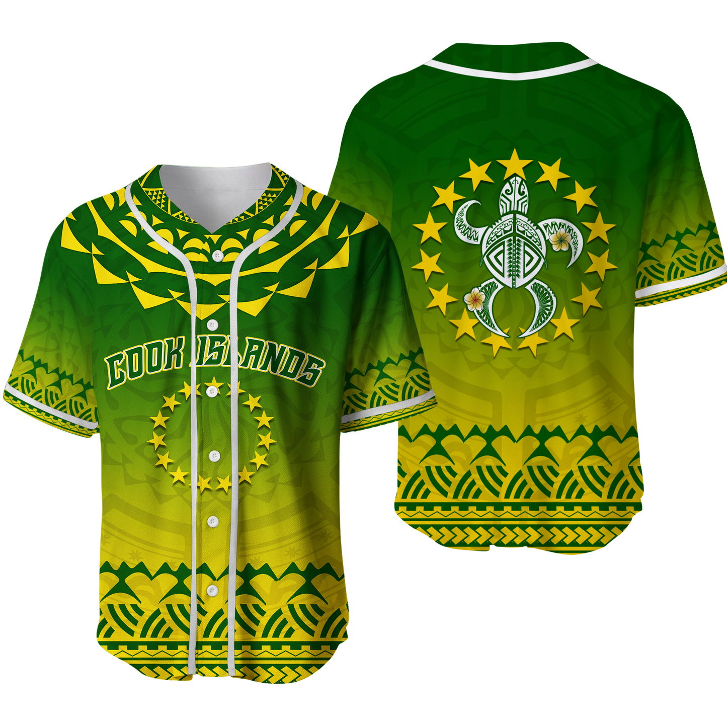 Cook Islands Turtle With Tribal Baseball Jersey