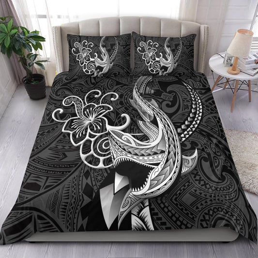 Polynesian Shark Tattoo Hawaii Tribal Bedding Set