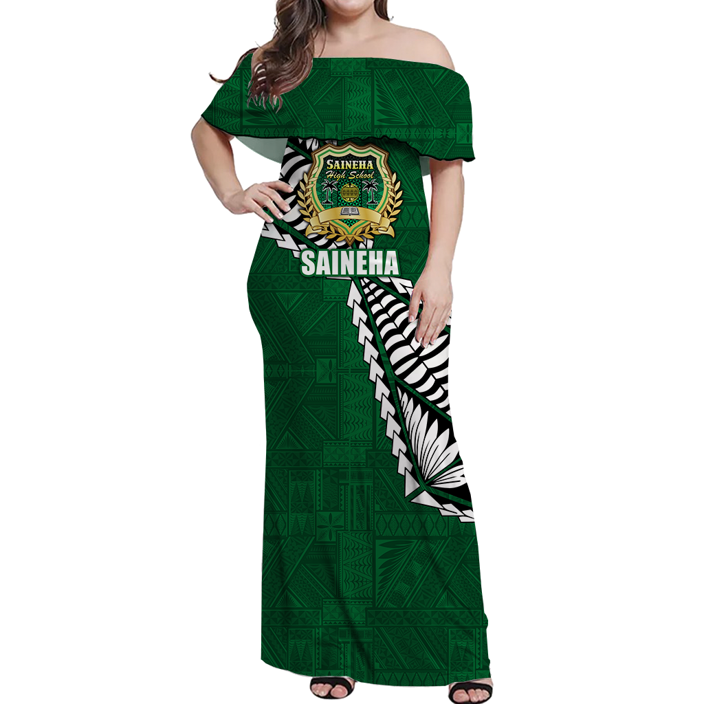 Tonga Saineha High School Tongan Patterns Off Shoulder Long Dress