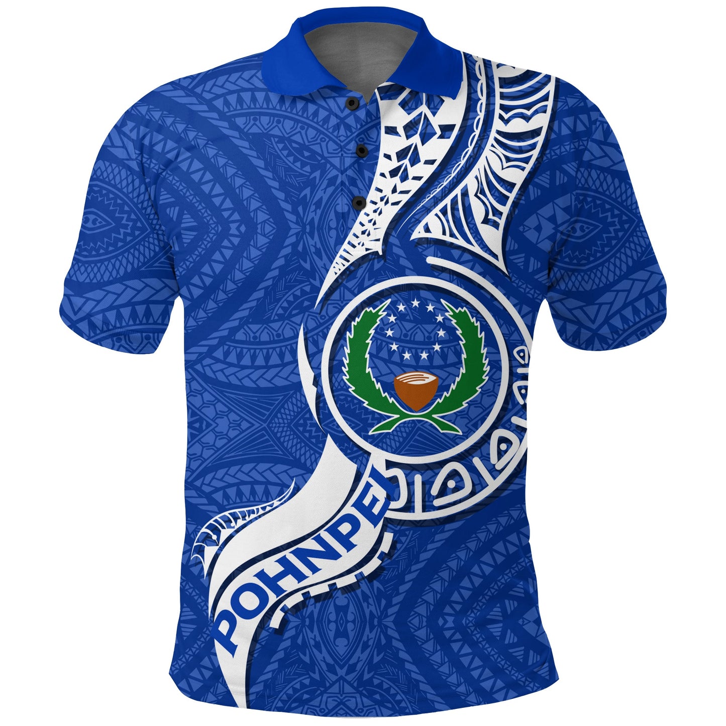 Pohnpei Polo Shirt - Micronesia Pride Blue -