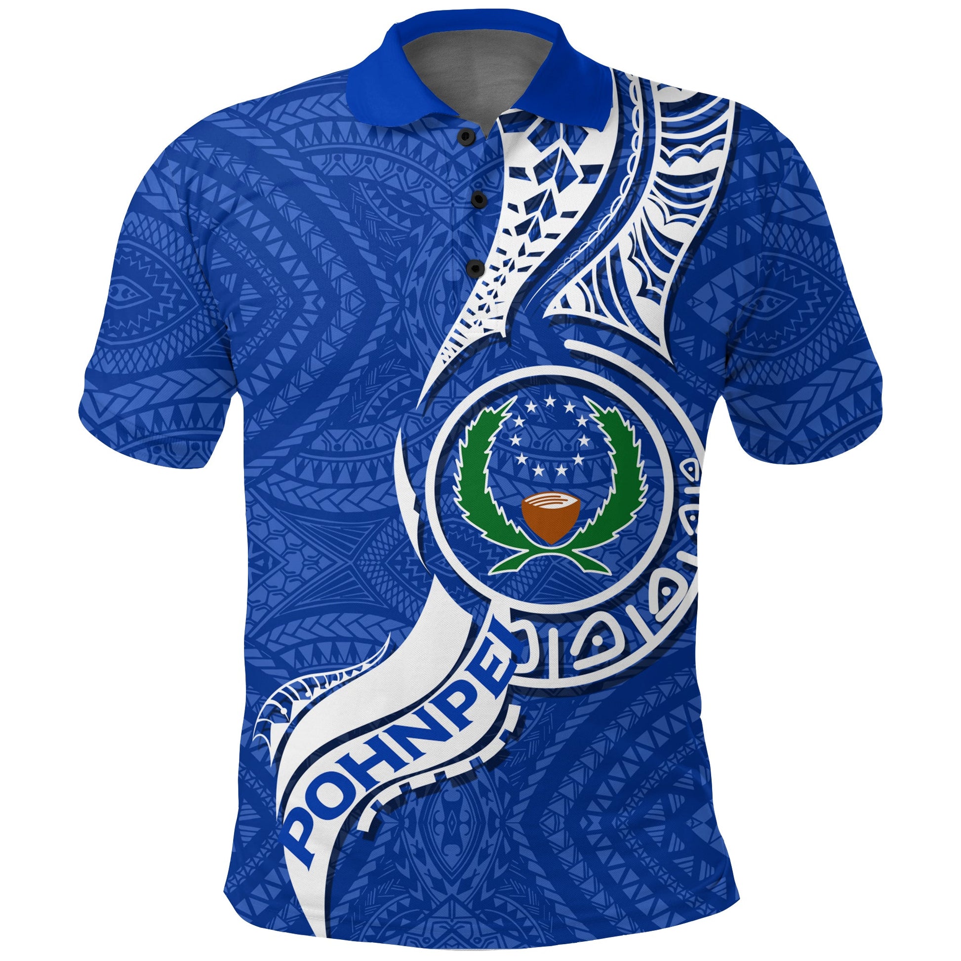 Pohnpei Polo Shirt - Micronesia Pride Blue -