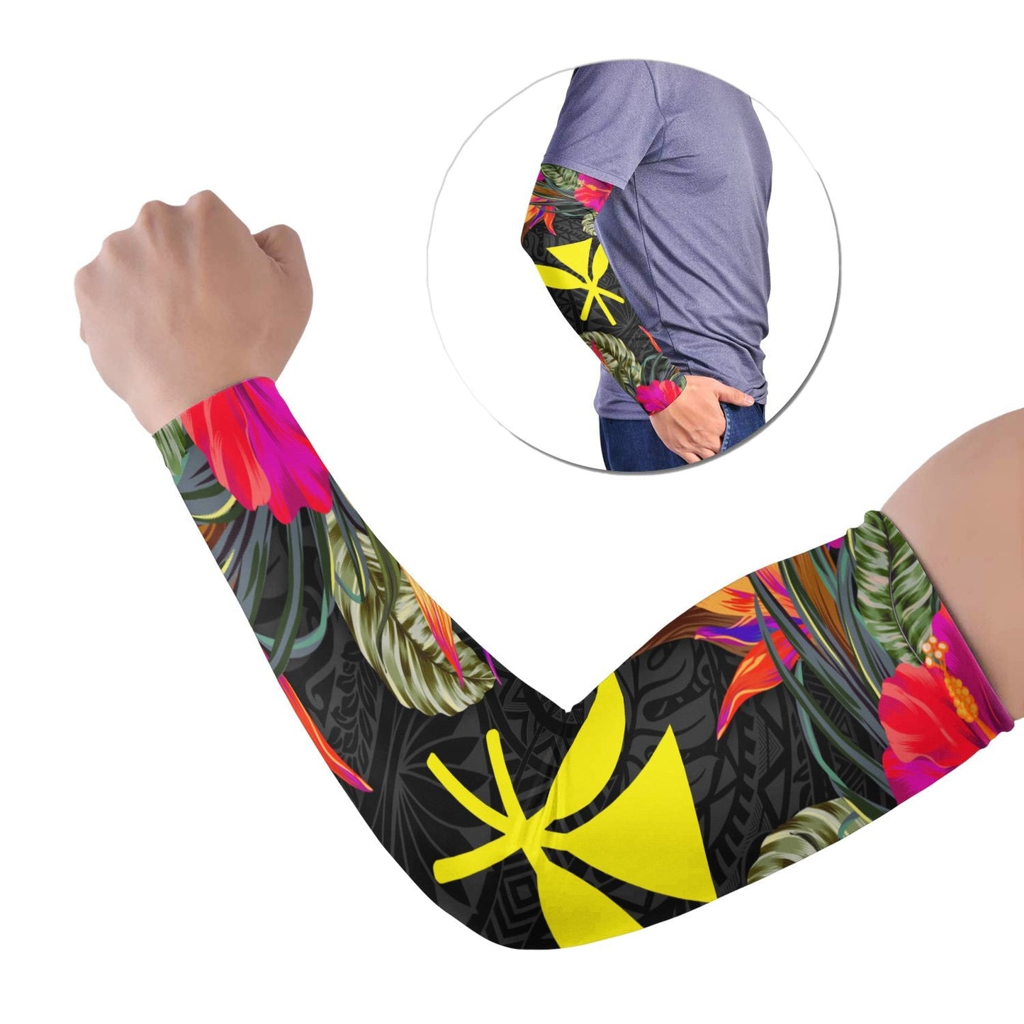 Hawaii Arm Sleeve Hibiscus Polynesian Pattern (Set of 2)